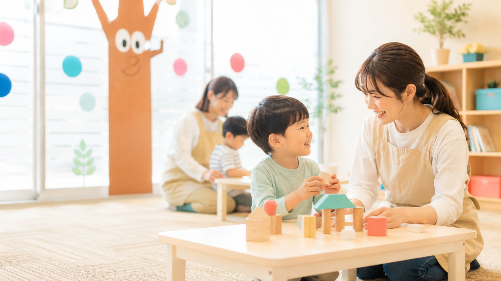 子どもの活動を支援する職員のイメージ